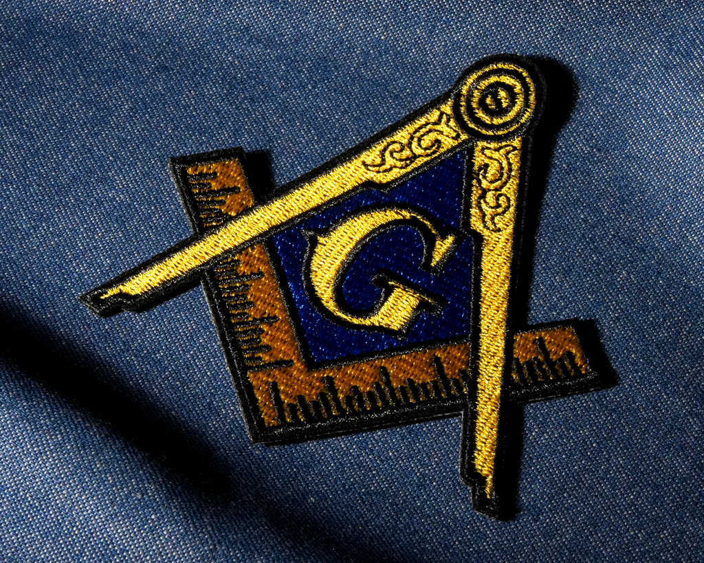 Free Masons Masonic Gold Patch Iron On (9 x 9cm)