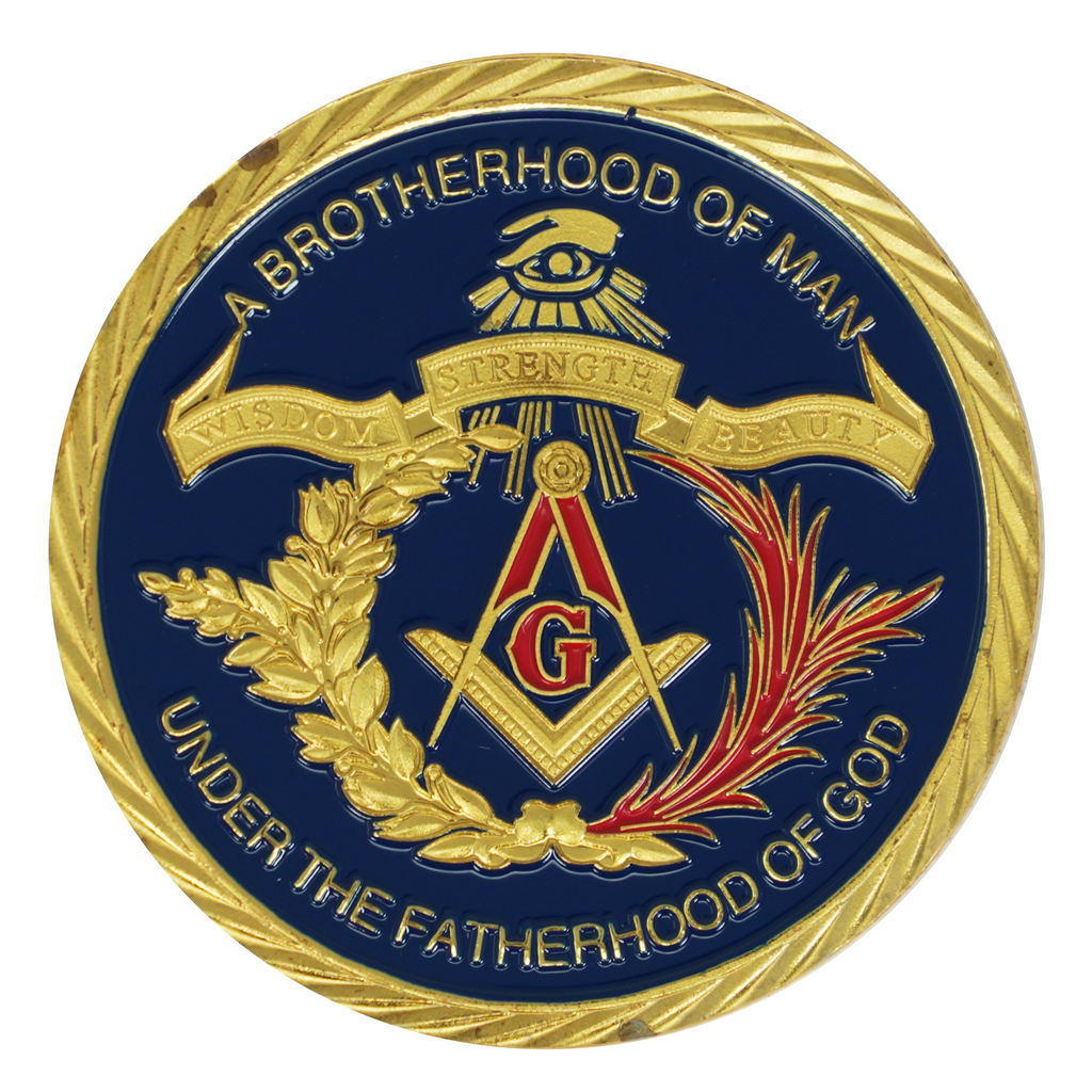 Freemasons Blue & Gold Challenge Coin – Symbol of Brotherhood, Wisdom &  Legacy