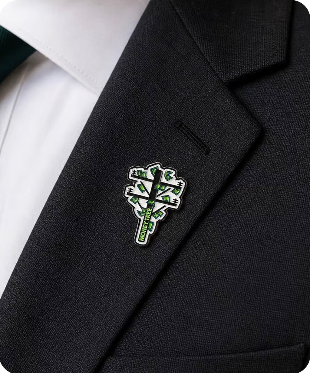 Money Tree Enamel Pin Badge
