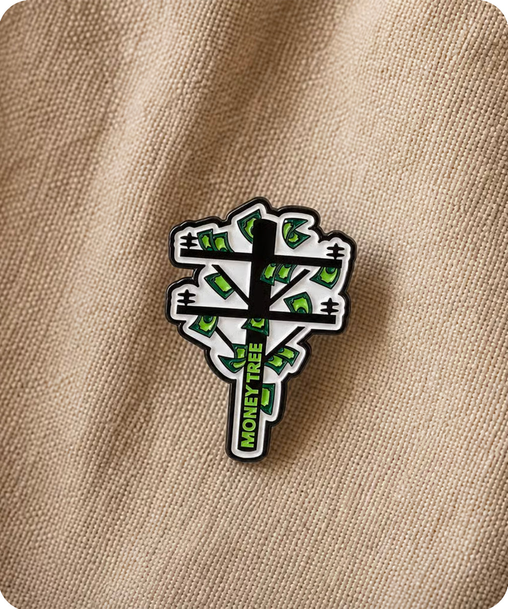 Money Tree Enamel Pin Badge