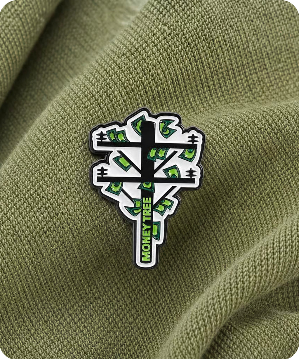 Money Tree Enamel Pin Badge