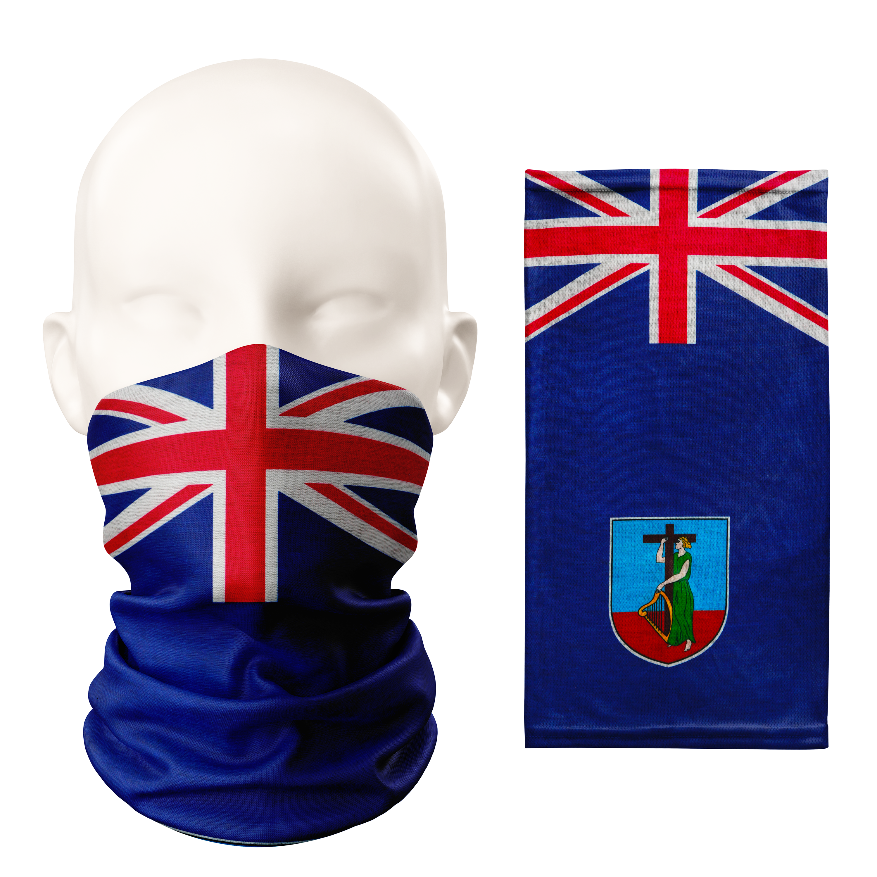 Snood con la bandera de Montserrat – Mascarilla transpirable, cubrecuello
