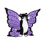 Black and White Butterfly Cat Enamel Lapel Pin Badge