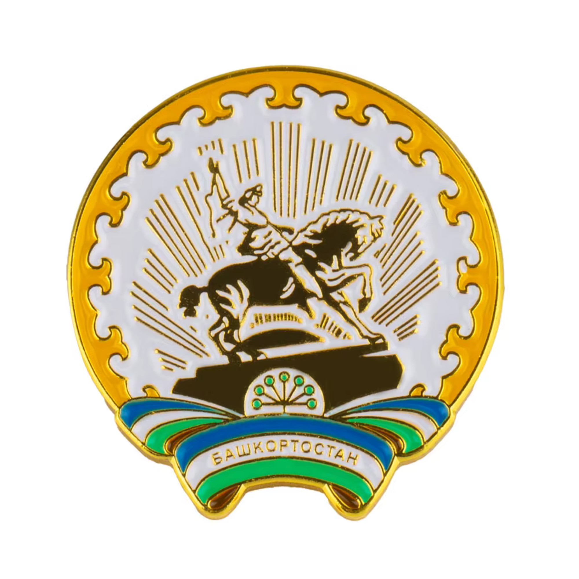 Republic of Bashkortostan Flag Shape Pin Badge Main image