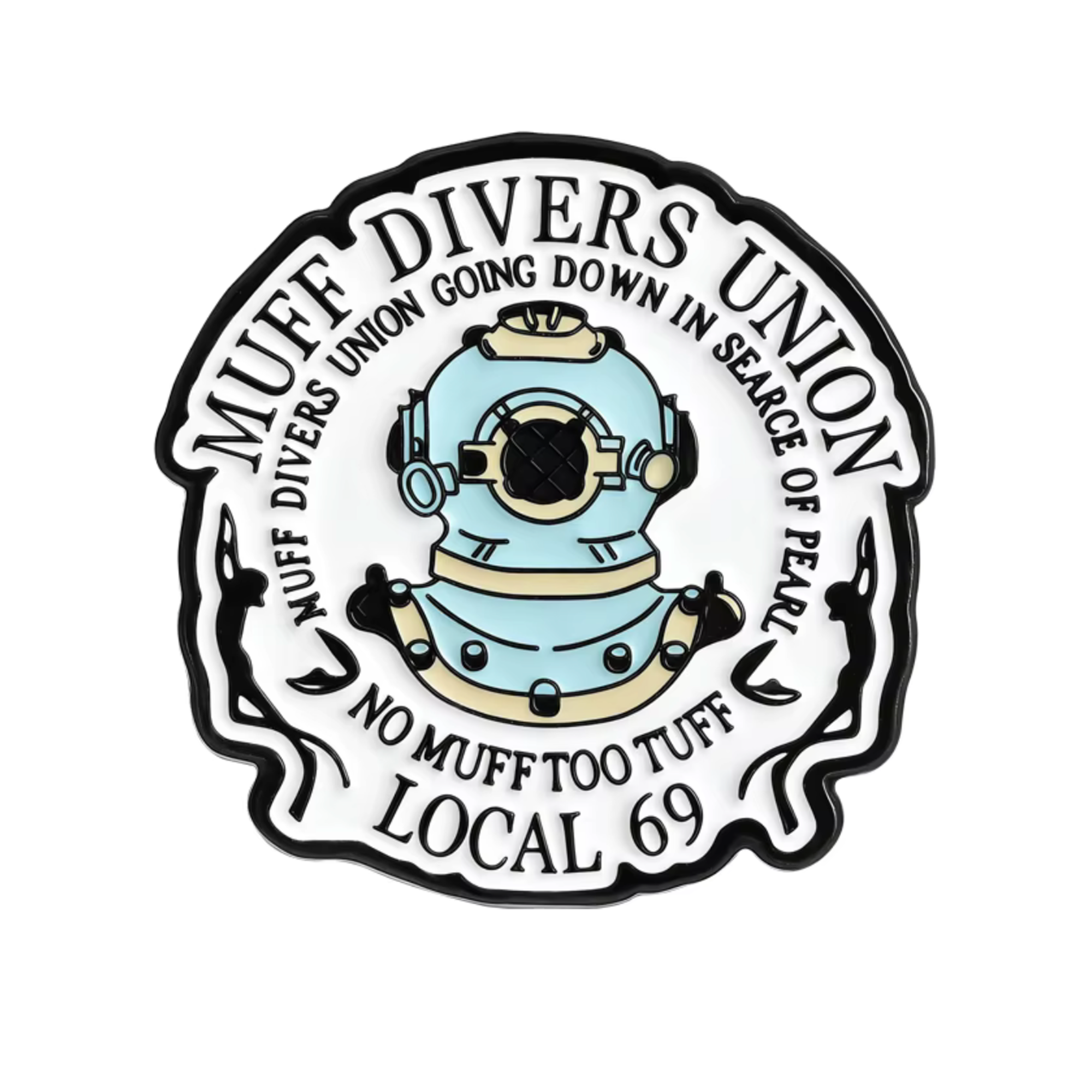 Insignia divertida de la Unión de Buzos "Muff Divers" para buceo oceánico