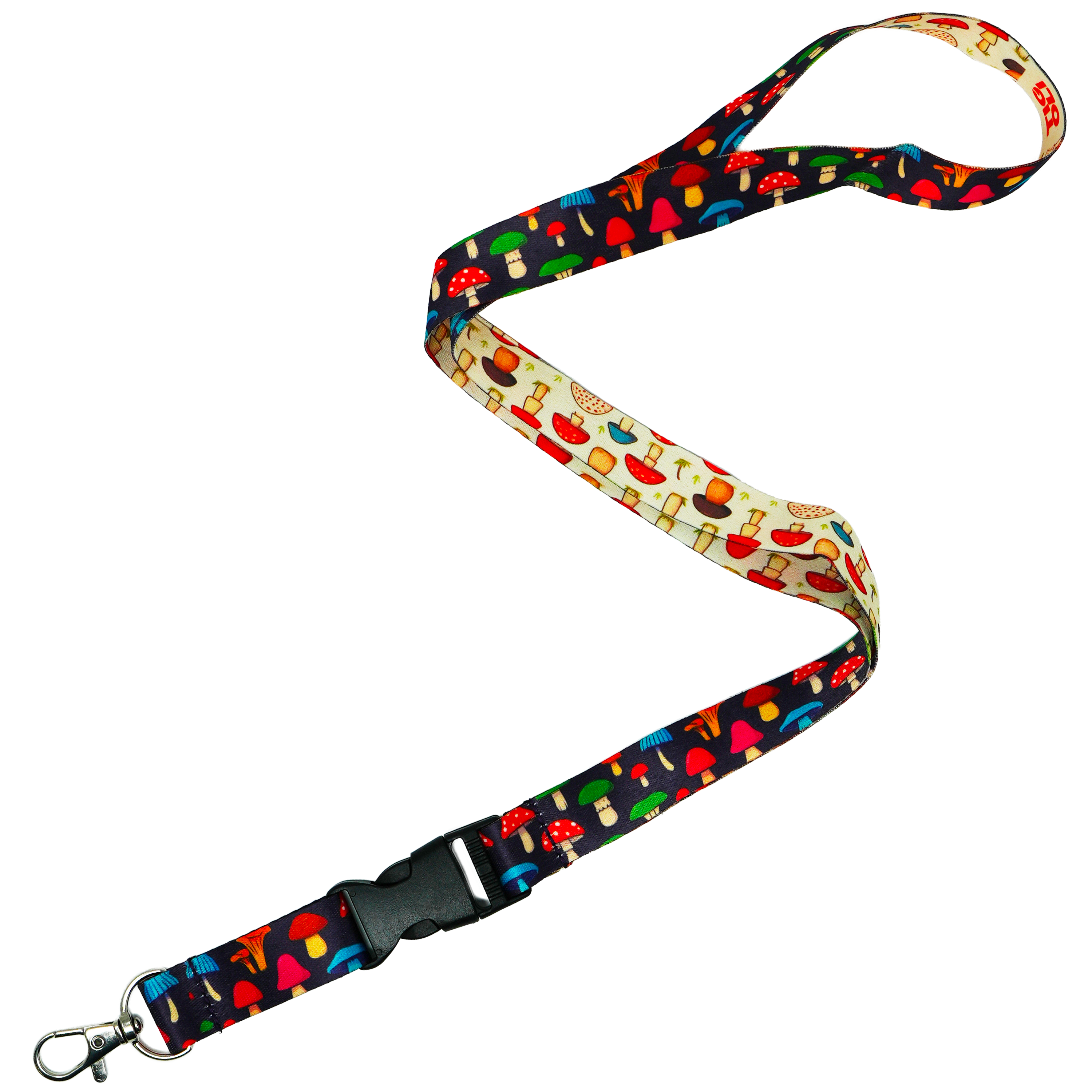 Mushroom Pattern Lanyard – Colourful Fungi Design Neck Strap Main image