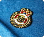 Navy Officer Cap Badge Buoy Crown Iron On Patch (6.5 x 5.5cm)