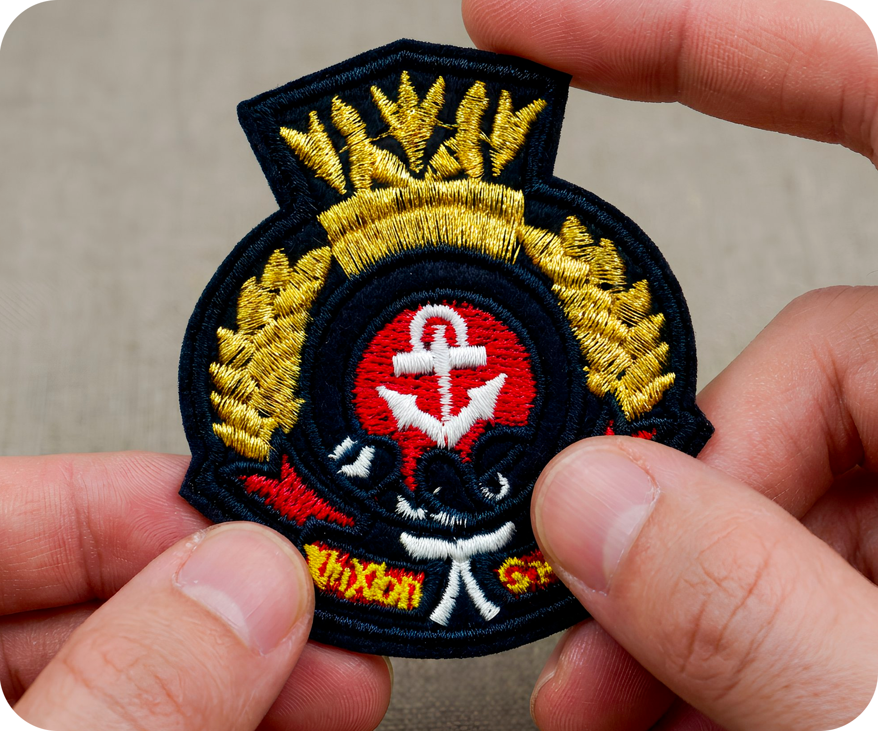 Navy Officer Cap Badge Anchor Iron On Patch (7 x 6cm) Secondary image