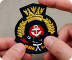 Navy Officer Cap Badge Anchor Iron On Patch (7 x 6cm)