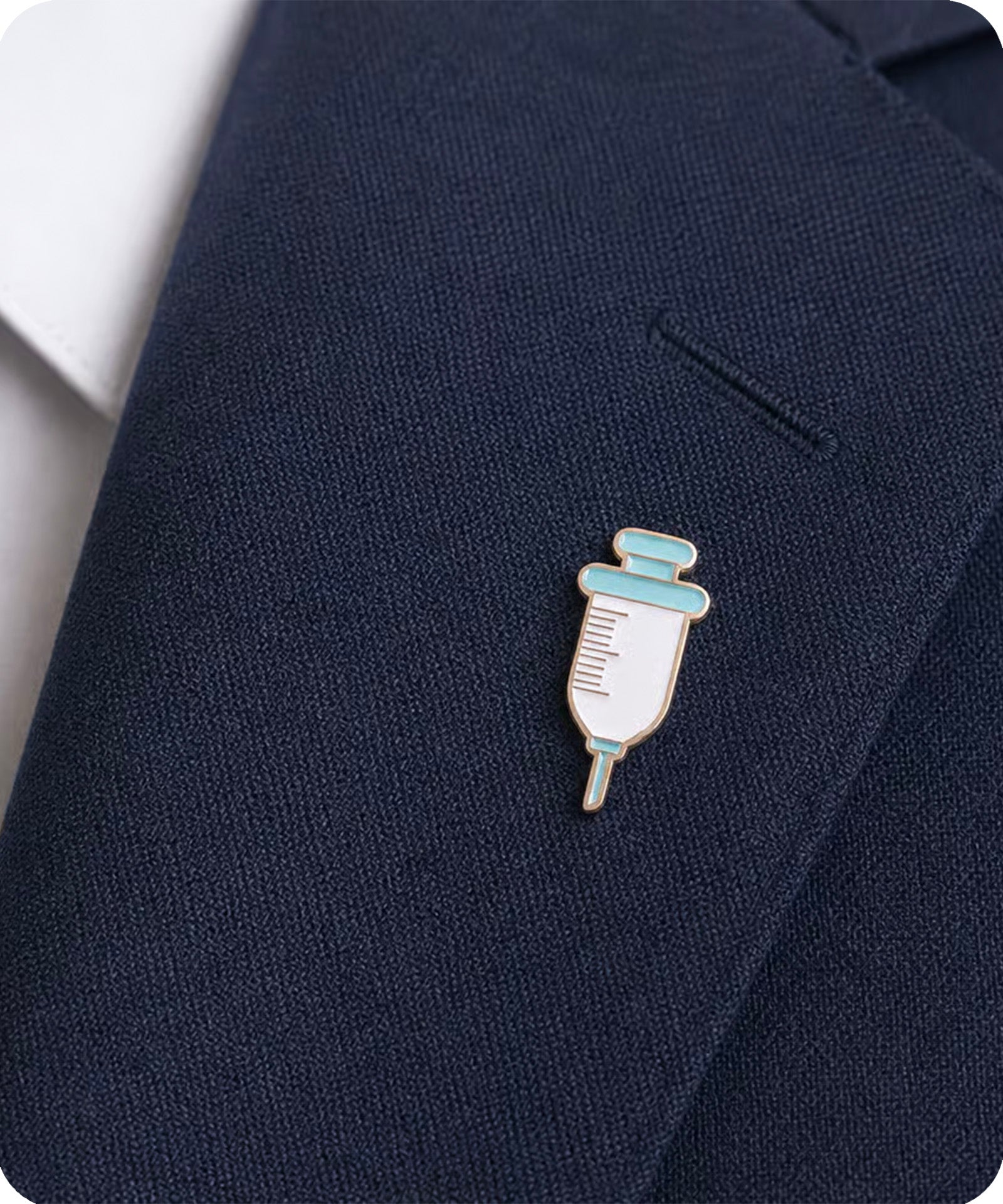 Medical Syringe Needle Enamel Pin Badge