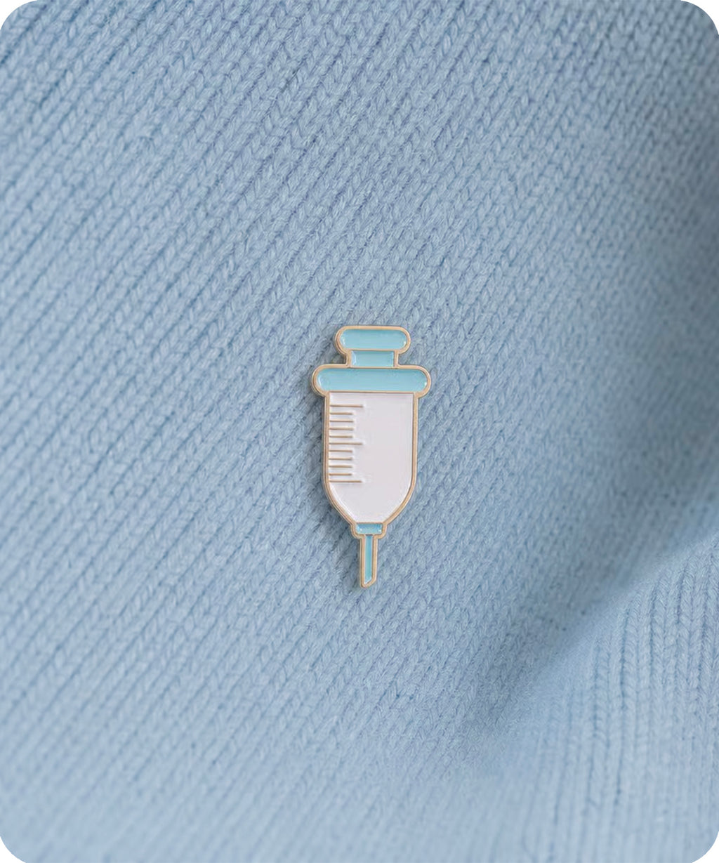 Medical Syringe Needle Enamel Pin Badge