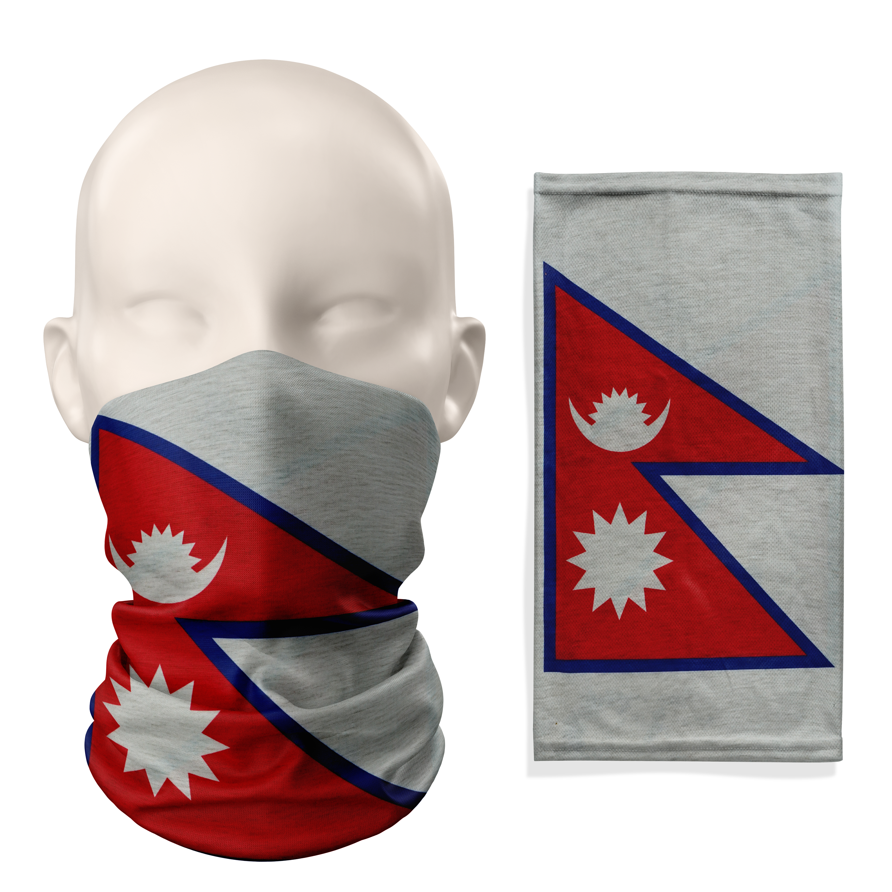 Snood con la bandera de Nepal – Braguitas de cuello transpirables, mascarilla, cobertura facial