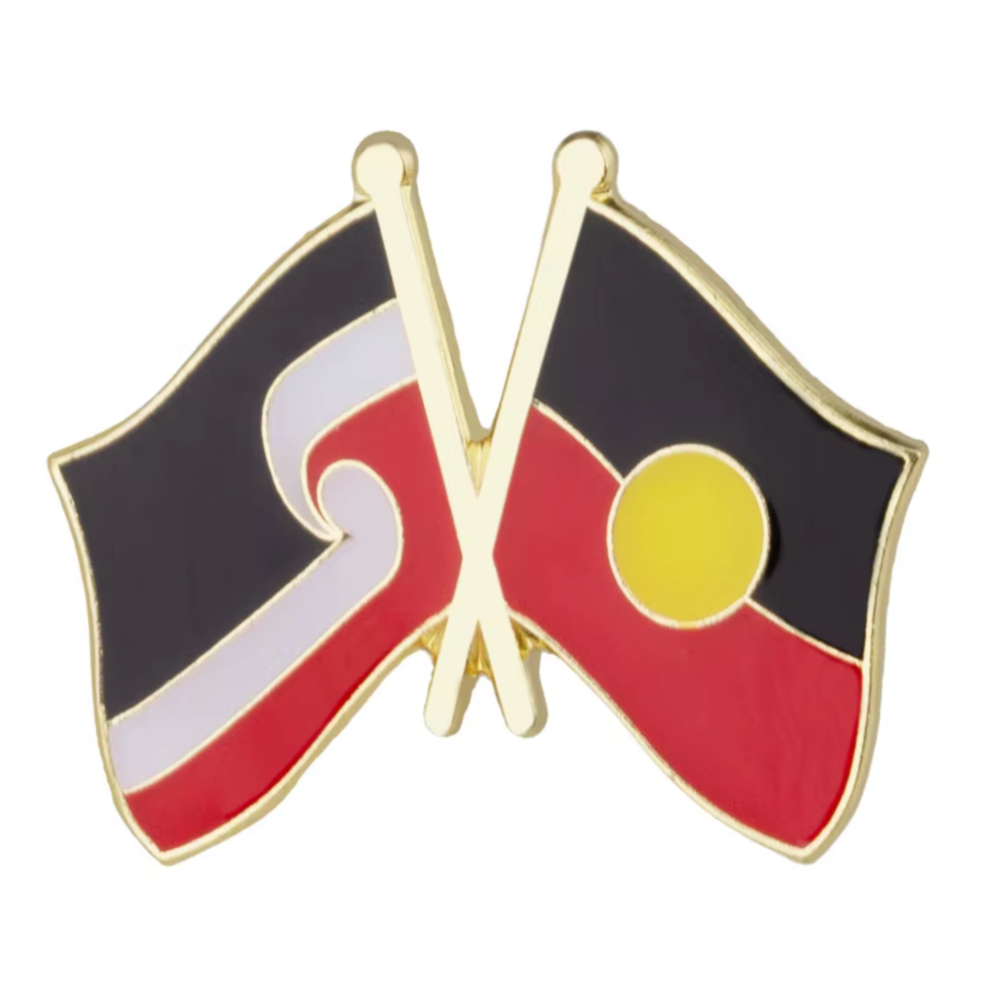 Pin esmaltado de amistad maorí Tino Rangatiratanga y aborigen australiano Imagen principal del producto