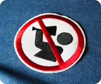 No Drinking Alcohol Sign Round Iron On Patch (7 x 7cm)