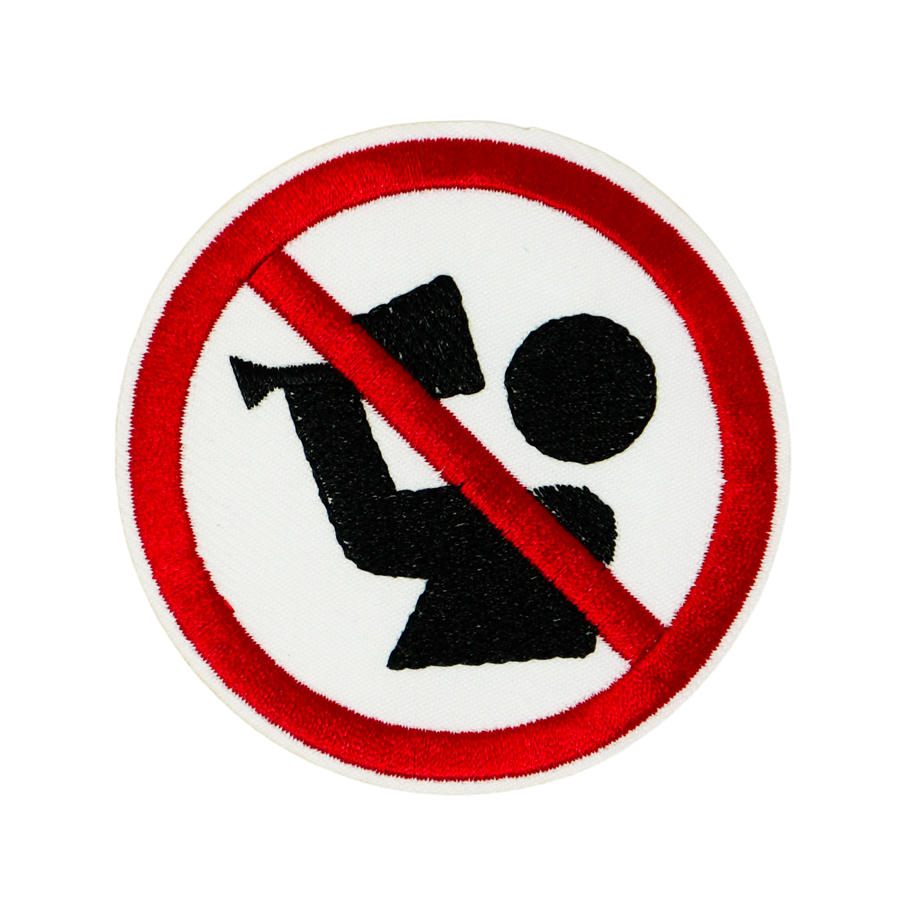 No Drinking Alcohol Sign Round Iron On Patch (7 x 7cm) Main image