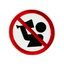 No Drinking Alcohol Sign Round Iron On Patch (7 x 7cm)