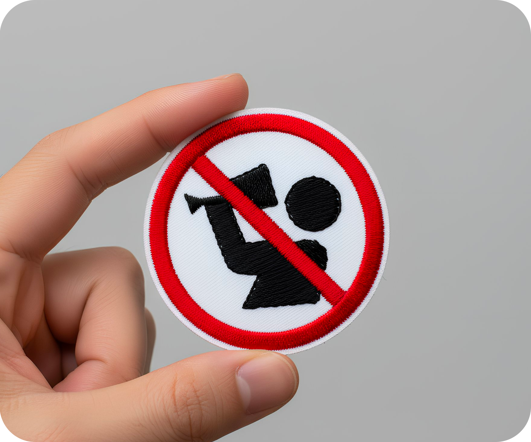 No Drinking Alcohol Sign Round Iron On Patch (7 x 7cm) Secondary image