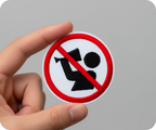 No Drinking Alcohol Sign Round Iron On Patch (7 x 7cm)