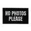 No Photos Please Black Iron On Patch (7.8 x 5cm)