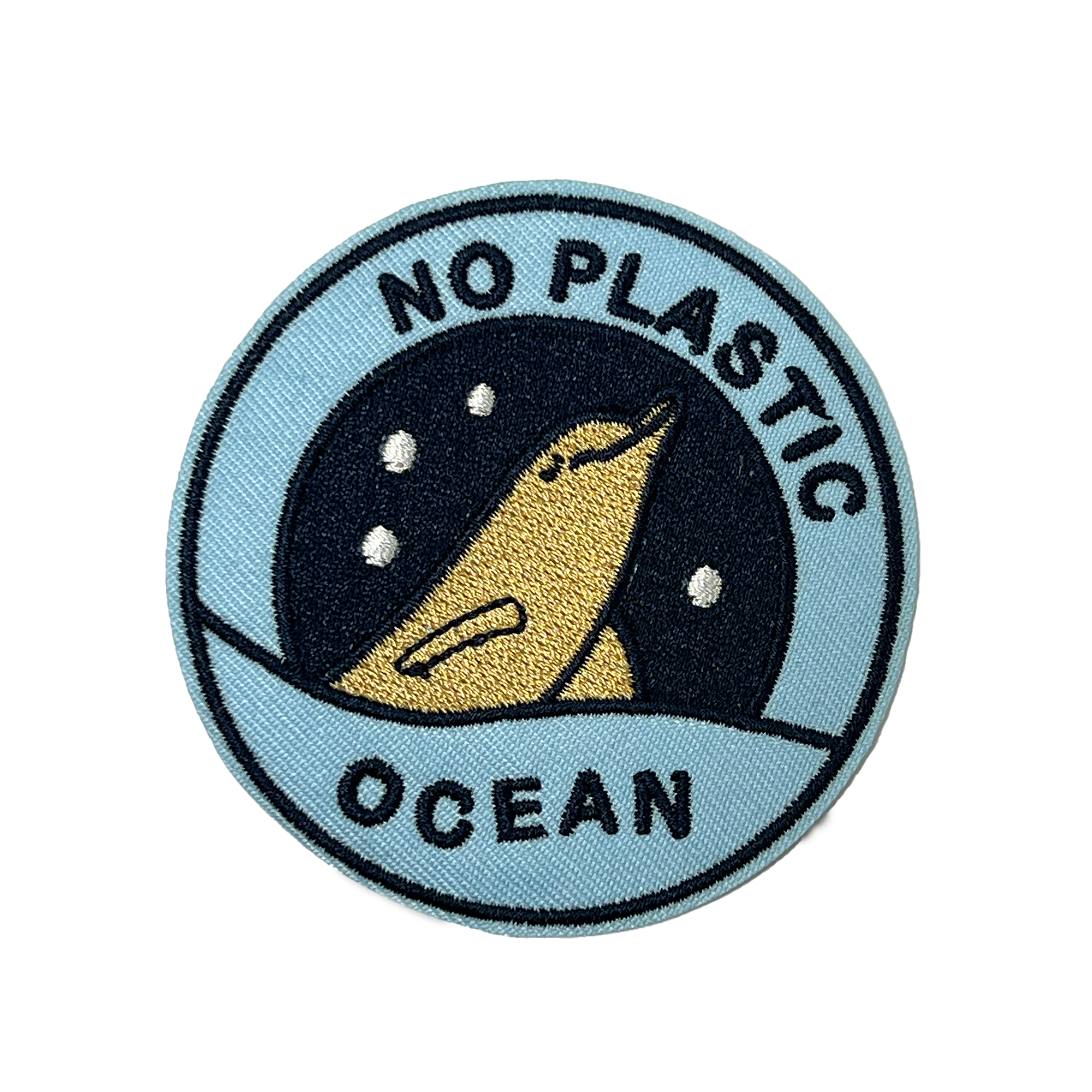 Dolphin No Plastic Embroidery Patch (7.5cm) Main image