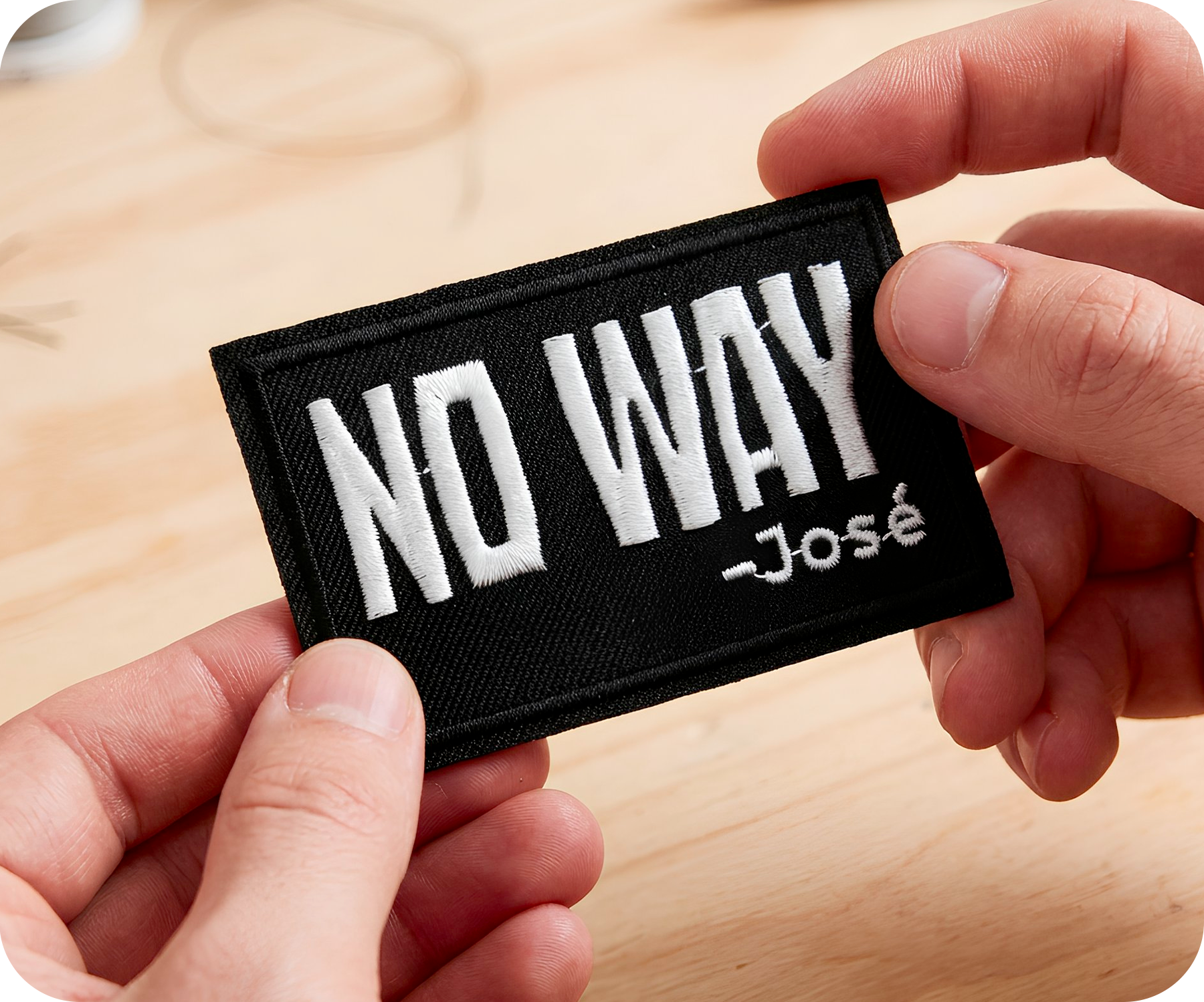No Way Jose Funny Black Iron On Patch (7.8 x 5cm) Secondary image