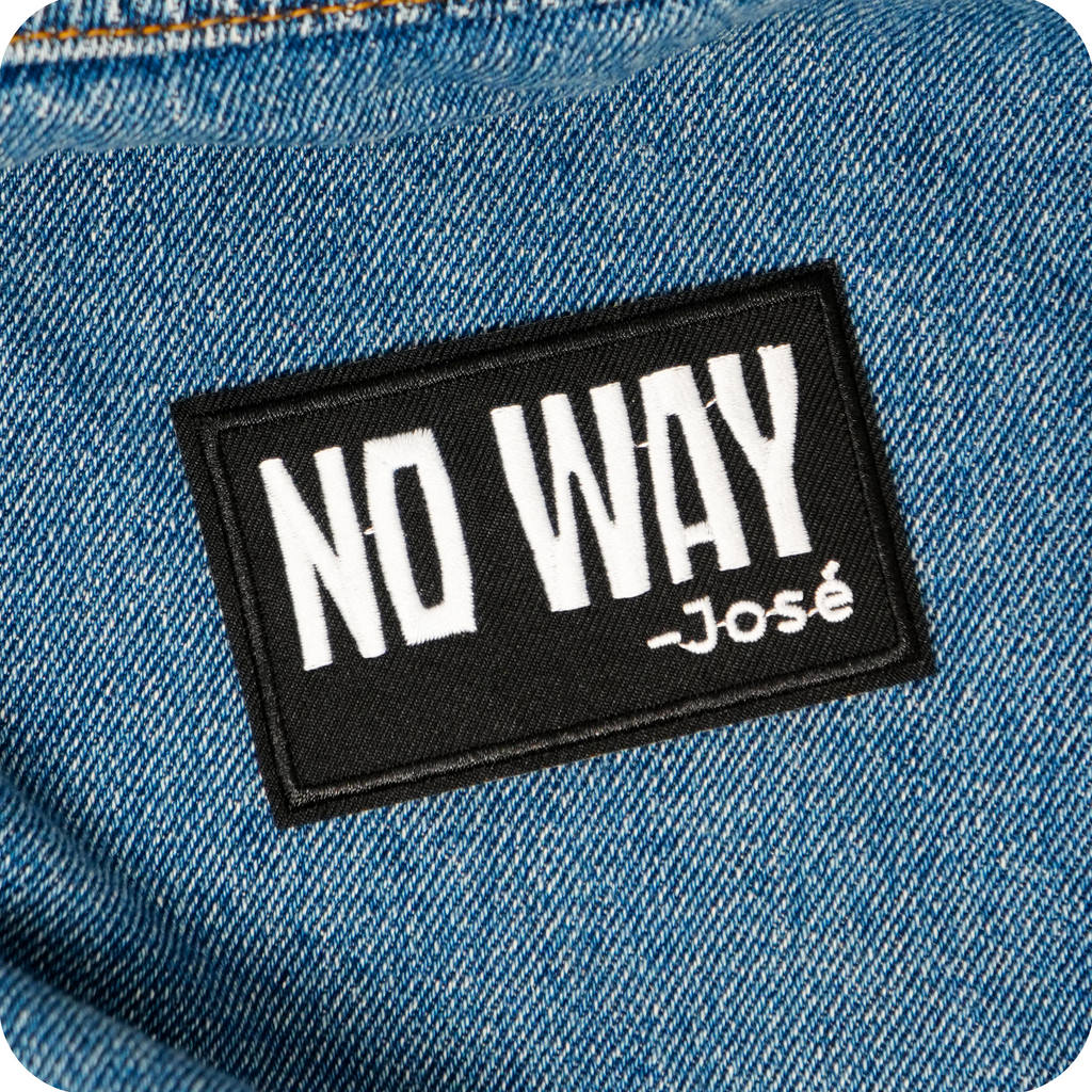 No Way Jose Funny Black Iron On Patch (7.8 x 5cm)
