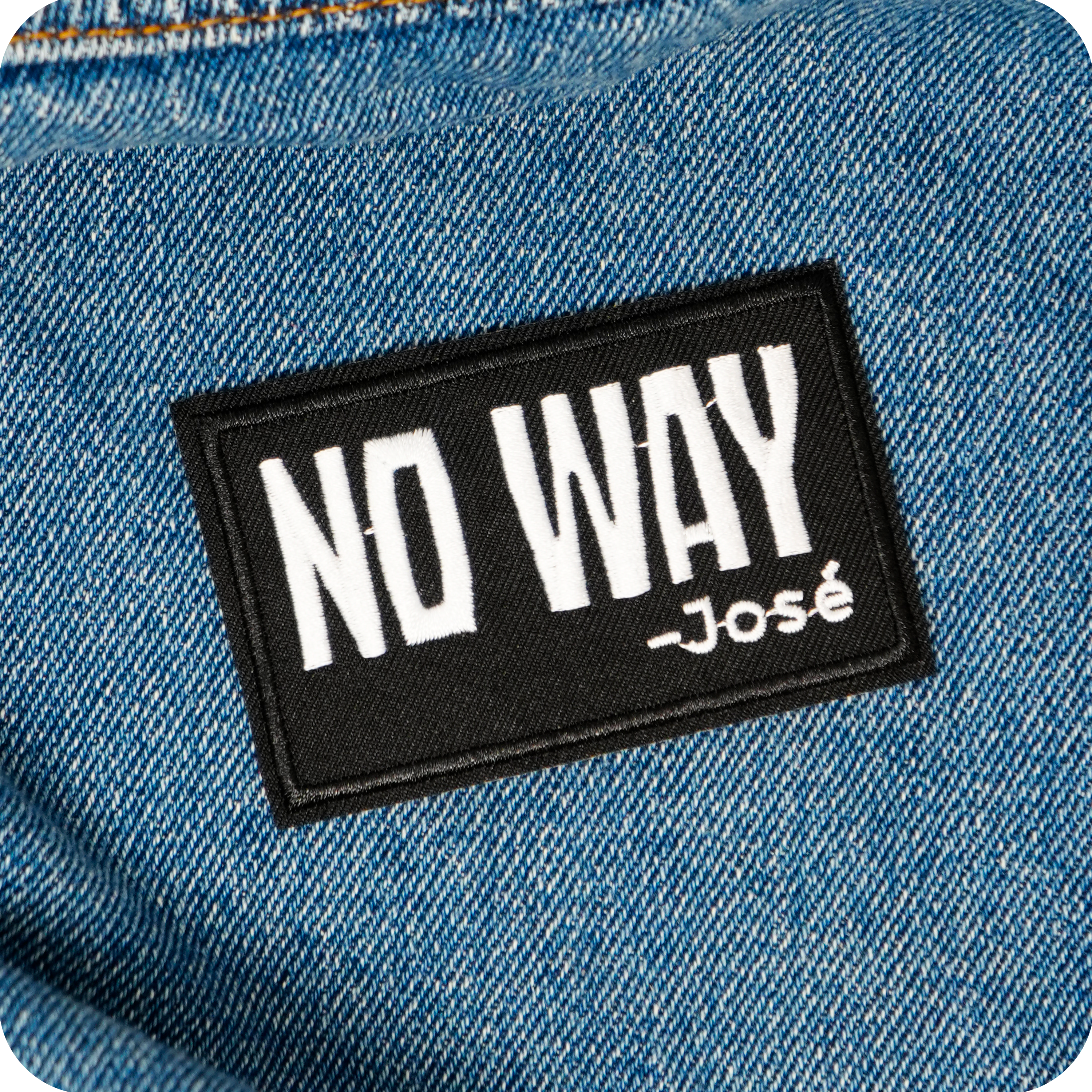 No Way Jose Funny Black Iron On Patch (7.8 x 5cm)