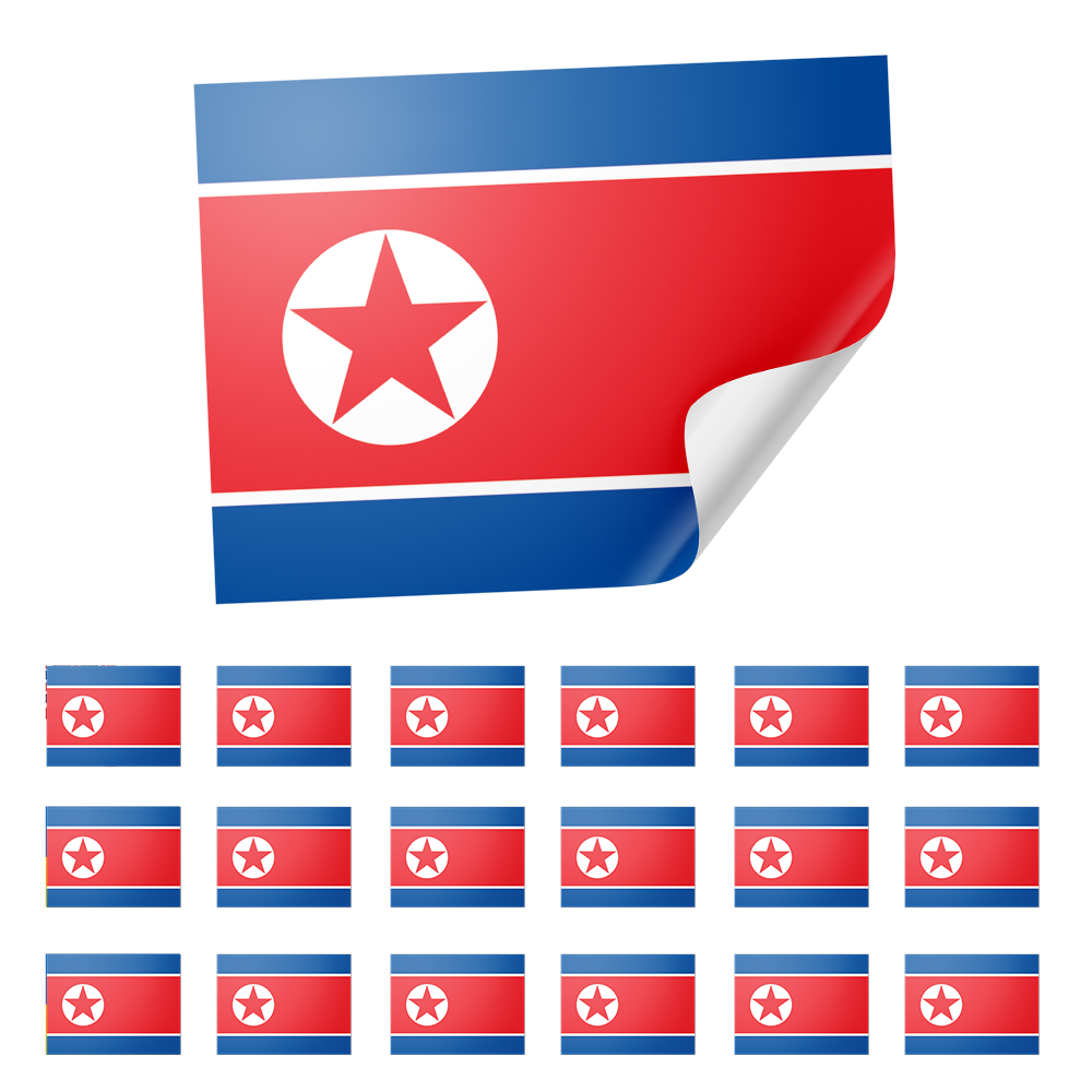 20 pegatinas de la bandera de Corea del Norte Imagen secundaria del producto