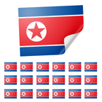 20 X North Korea Flag Stickers