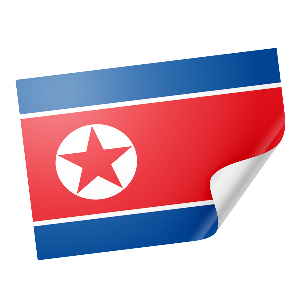 20 pegatinas de la bandera de Corea del Norte Imagen principal del producto