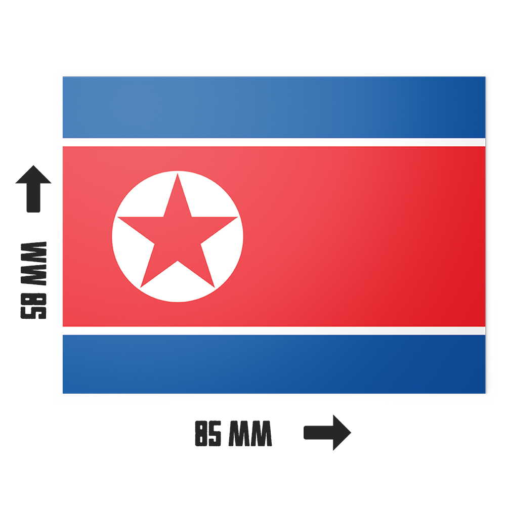 20 X North Korea Flag Stickers
