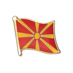 A pin badge featuring the Macedonia flag colors with a brass plated iron butterfly fixing. © Tigoli® 2026 All Rights Reserved Panda Loco Ltd 