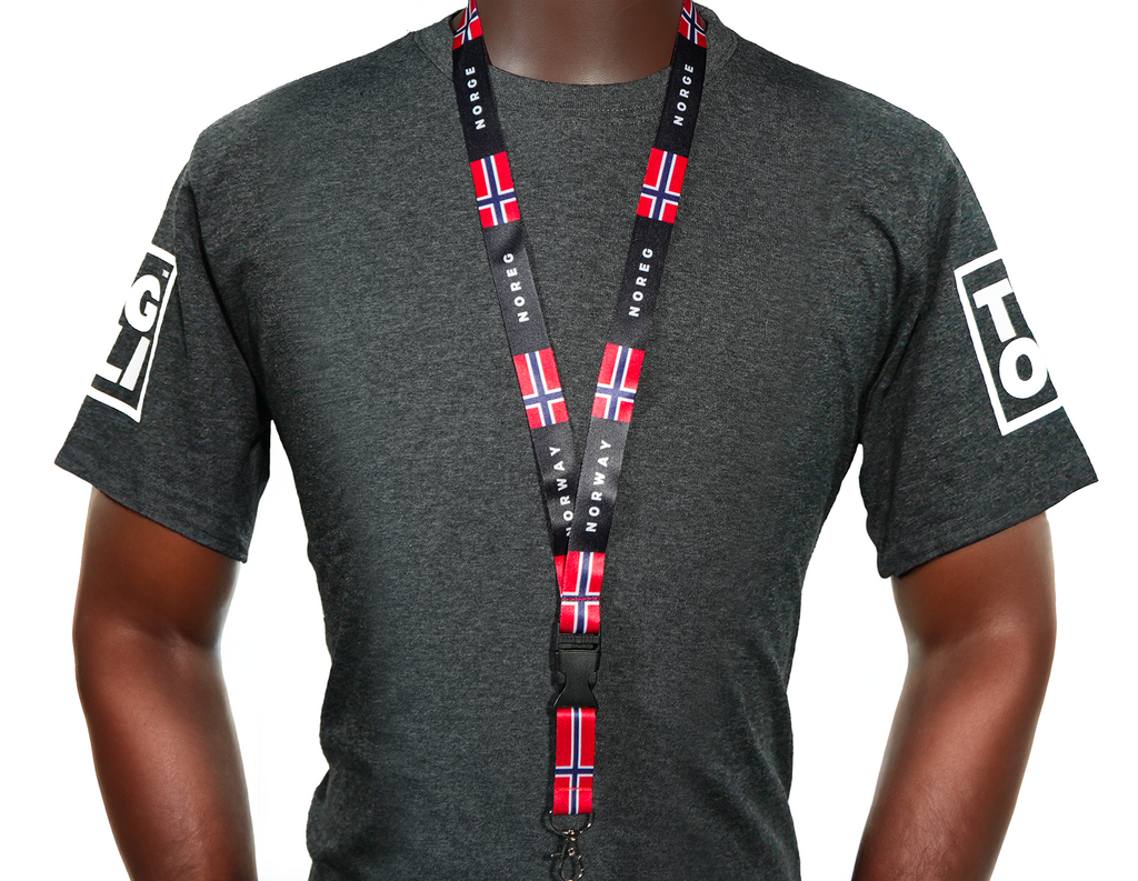 Norway Flag Lanyard – Red, Blue & White Norwegian Flag Neck Strap