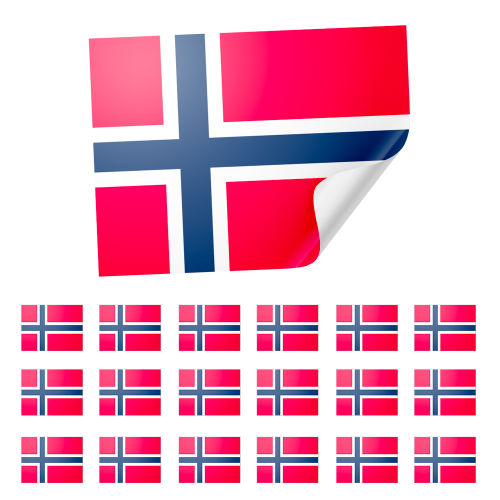 20 X Norway Flag Stickers