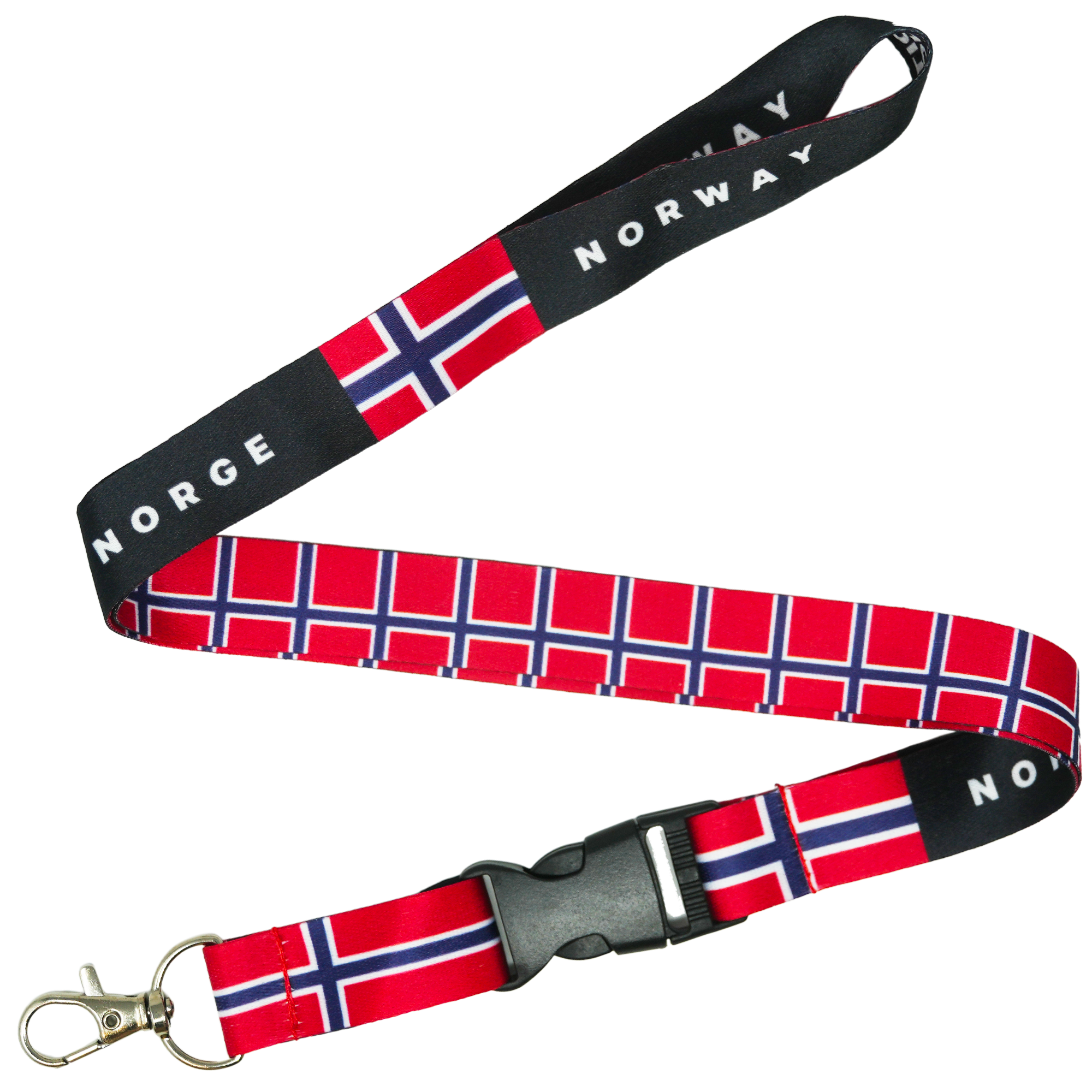 Norway Flag Lanyard – Red, Blue & White Norwegian Flag Neck Strap