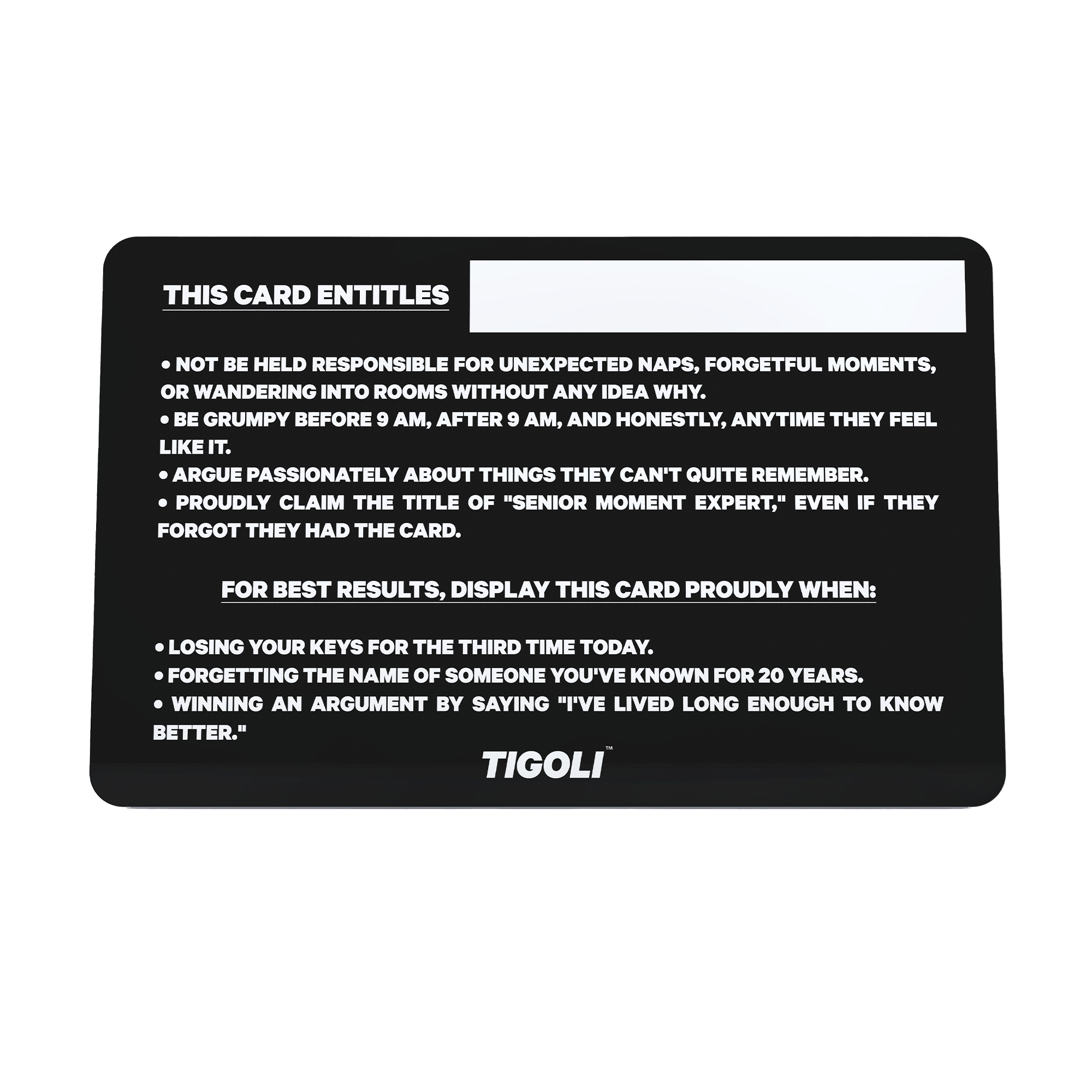 Old Person Membership Card