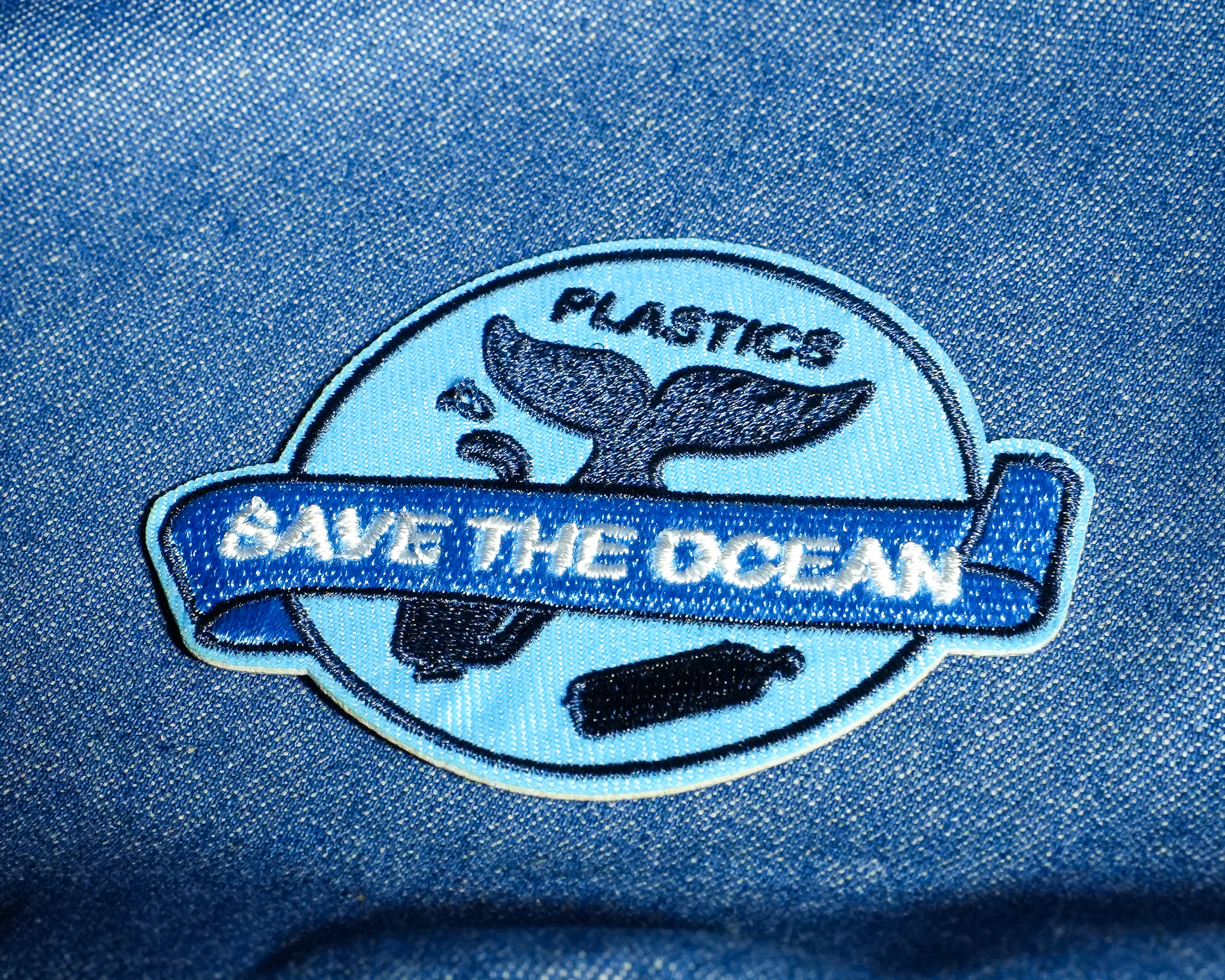 Ocean Whale Plastic Tale Embroidery Patch (8 x 6cm) Secondary image