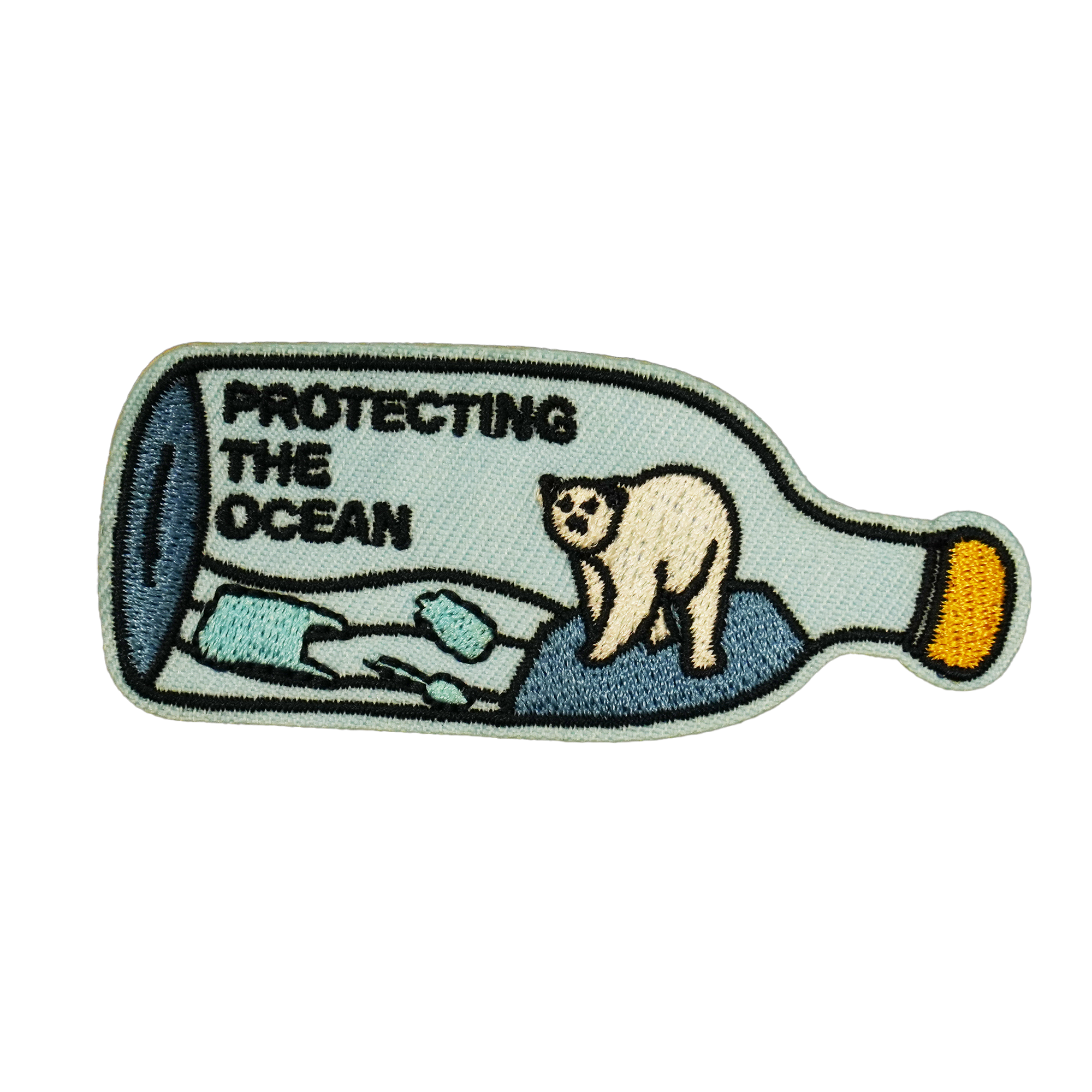 Ocean Polar Bear Embroidery Patch (3 x 7.5cm) Main image