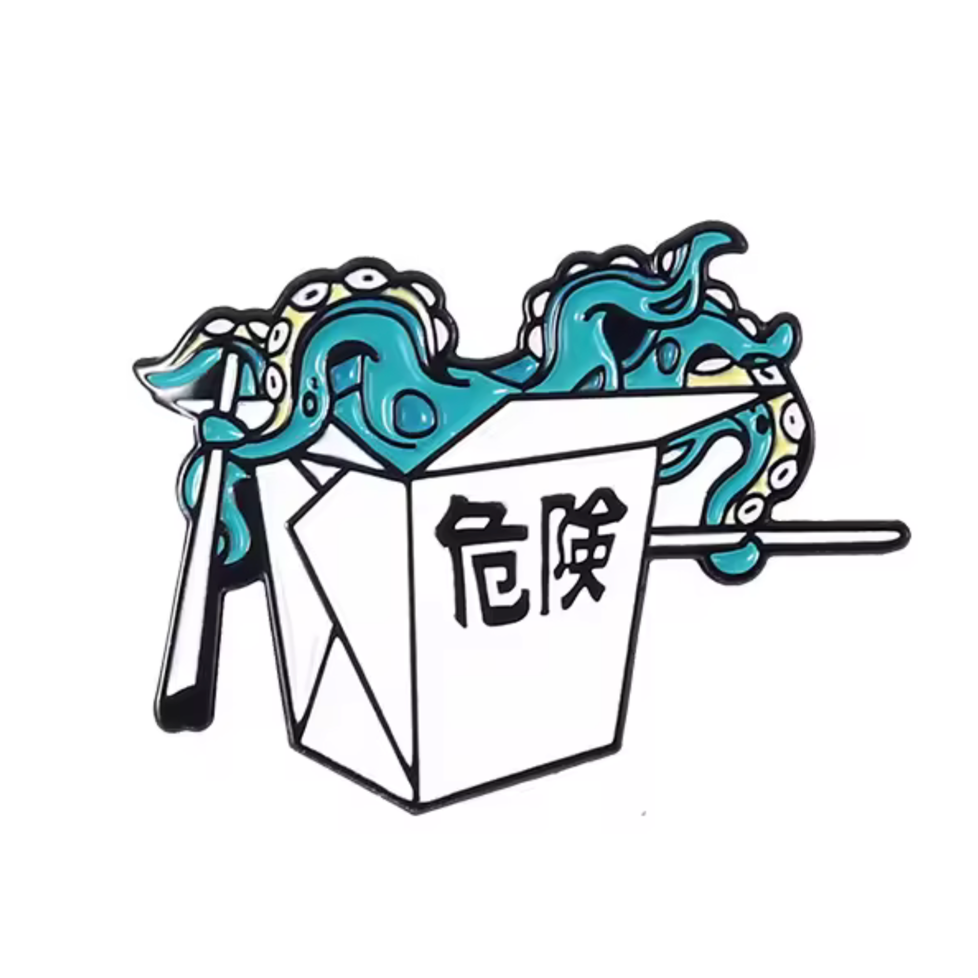 Octopus Noodles Box Pin Badge