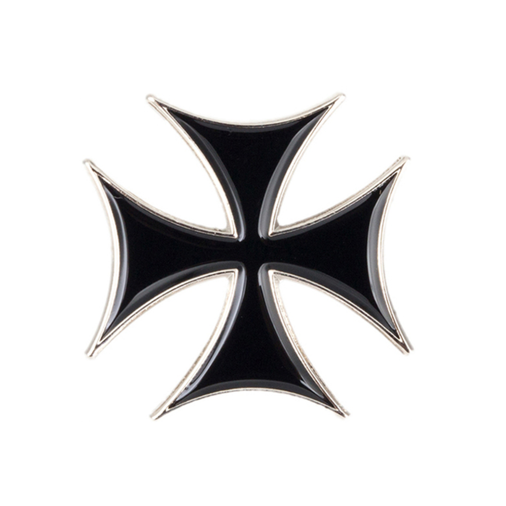 A black gothic symbol pin badge featuring an iron cross design. © Tigoli® 2026 All Rights Reserved Panda Loco Ltd  Imagen principal del producto