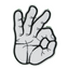 Okay Hand Gesture Patch Iron On (8 x 6cm)