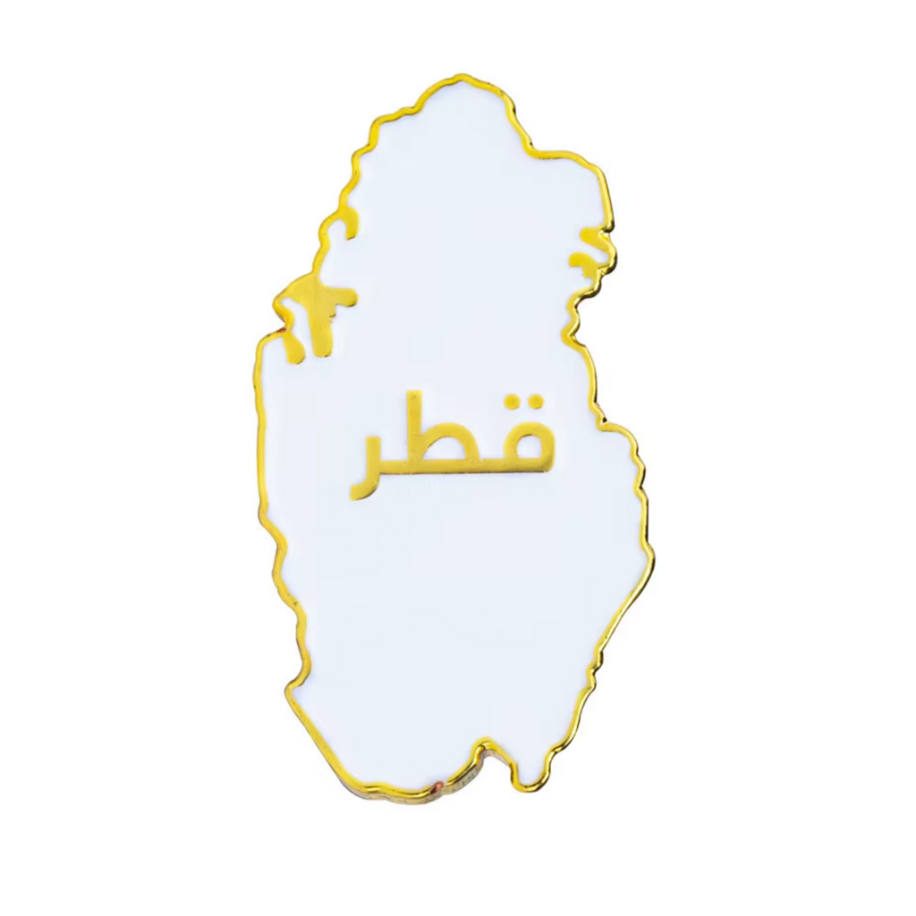 Qatar Country Shape White Pin