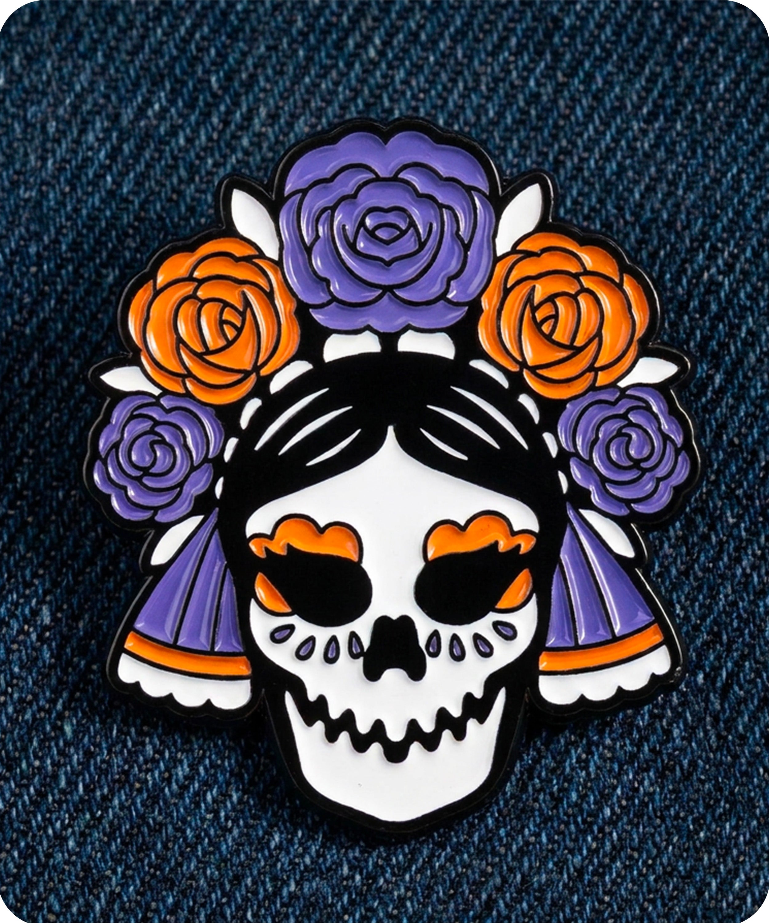 Day of the Dead Sugar Skull Enamel Lapel Pin Badge