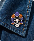 Day of the Dead Sugar Skull Enamel Lapel Pin Badge