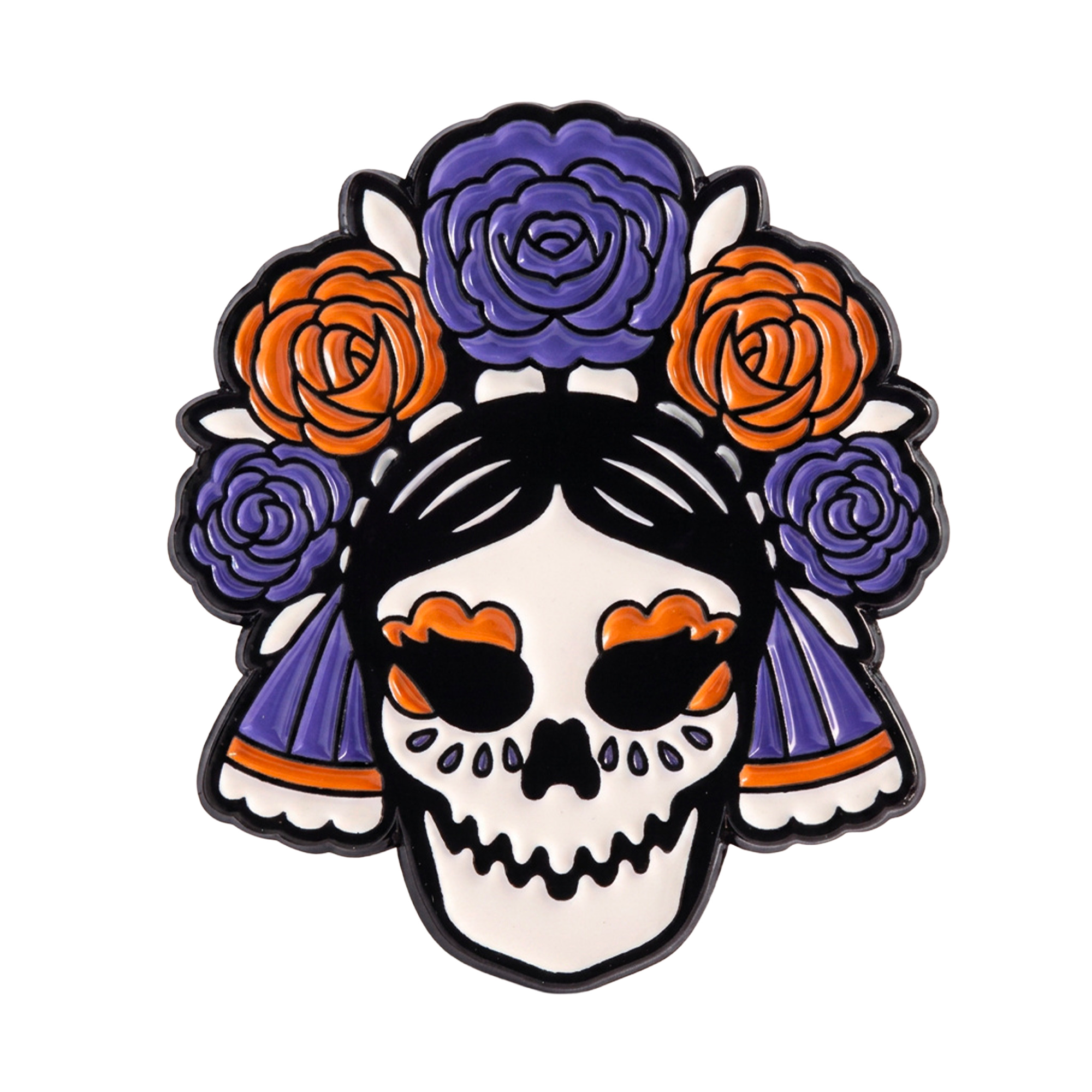 Day of the Dead Sugar Skull Enamel Lapel Pin Badge Imagen principal del producto