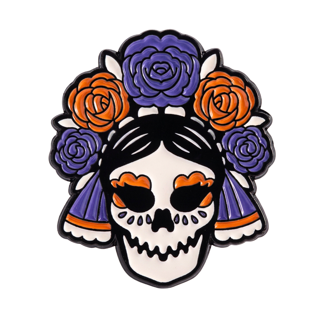 Day of the Dead Sugar Skull Enamel Lapel Pin Badge