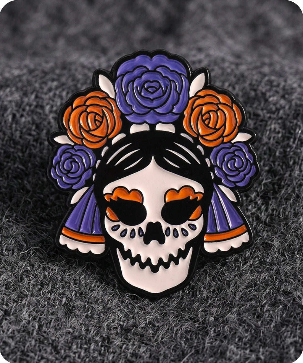 Day of the Dead Sugar Skull Enamel Lapel Pin Badge