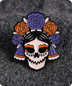 Day of the Dead Sugar Skull Enamel Lapel Pin Badge