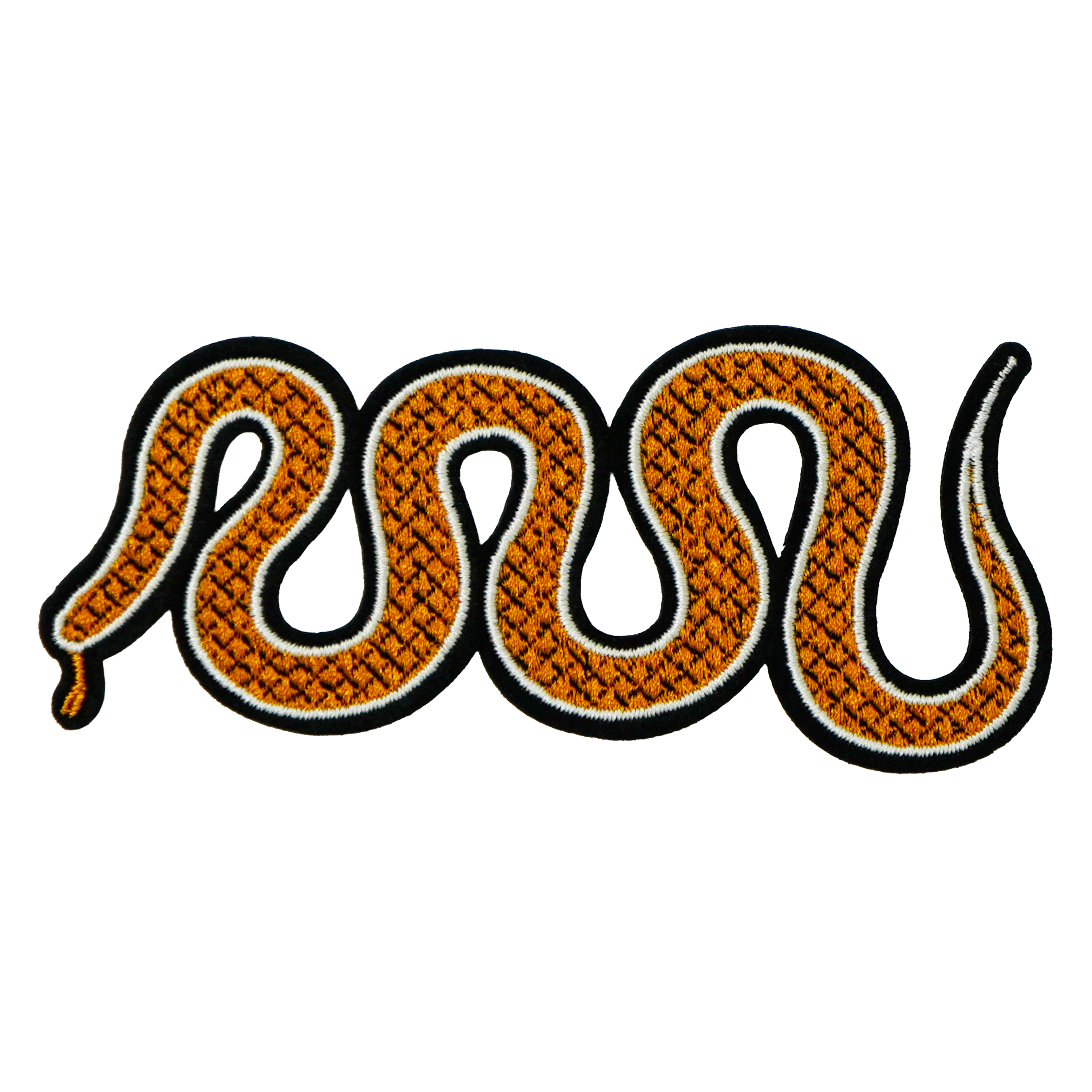 Yellow & Orange Slithering Snake Iron On Patch (10 x 4cm) Main image