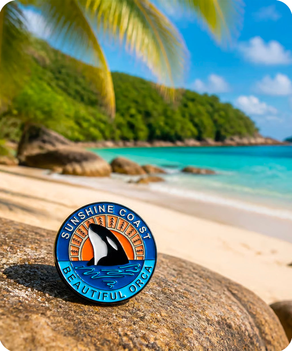 Sunshine Coast Beautiful Orca Enamel Pin Badge